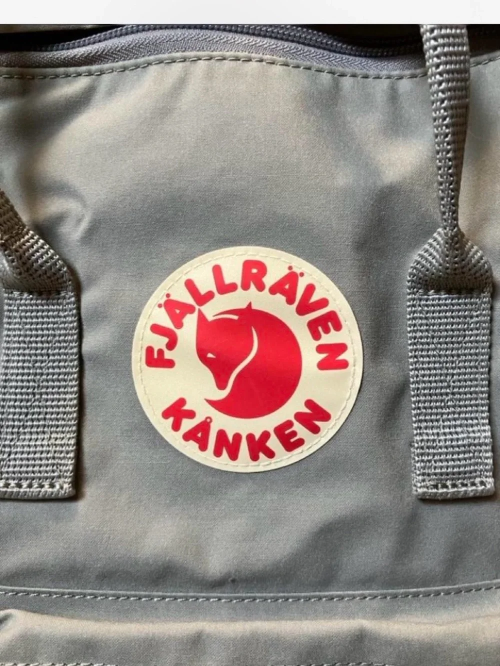Fjallraven Kånken Laptop Backpack - Grey with Red Logo